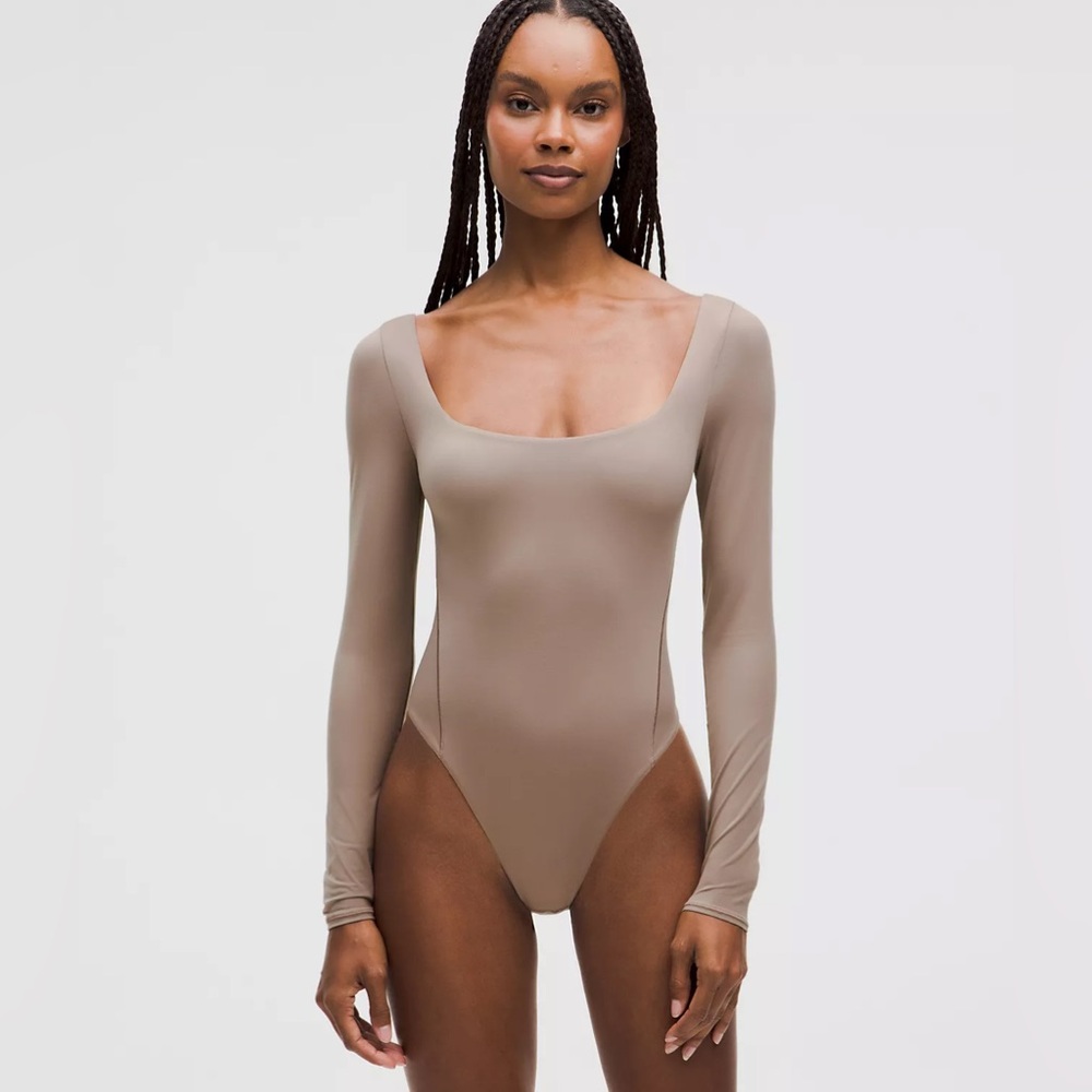NWT Wundermost Ultra-Soft Nulu Square-Neck Long-Sleeve Bodysuit